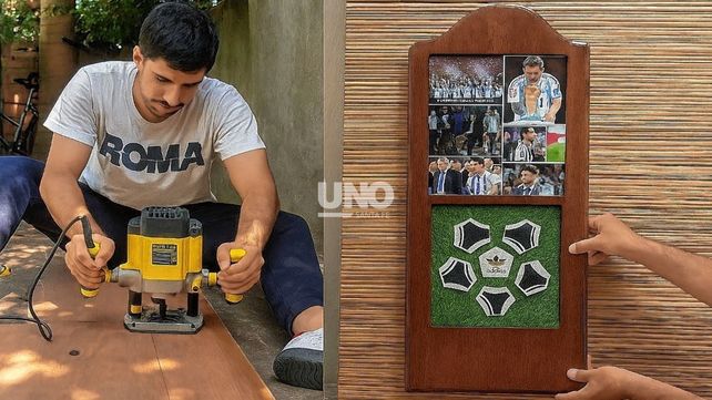 Un cuadro, una mochila y una esperanza: la historia del santafesino que sueña encontrarse con Leo Messi