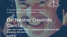El anuncio en Twitter del Colegio de Magistrados sobre la muerte del juez García. El anuncio en Twitter del Colegio de Magistrados sobre la muerte del juez García.
