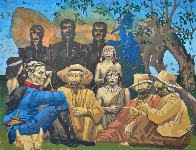 Temática. Una docena de piezas de tipo mural retratan el espíritu de la gesta por la Patria Grande.