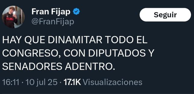 El diputado nacional Hugo Yasky criticó al Poder Judicial frente a mensajes violentos difundidos por cuentas libertarias durante un debate en el Senado.