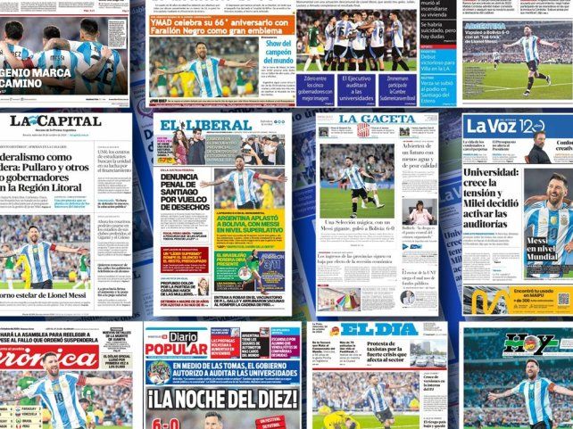 Tema excluyente. “Las tapas de la gran victoria: así reflejaron los diarios el triunfazo argentino”