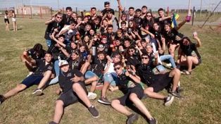 Los chicos de la Técnica de Villa Constitución, en la edición 2022 de la Fiesta de la Primavera.