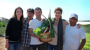 Stanley y Awada con los productores del Parque Hortícola de Paraná.&nbsp;