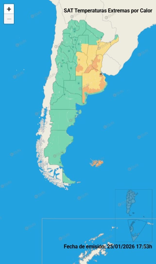 SMN renovó alerta meteorológica por altas temperaturas