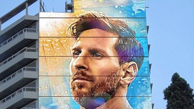 Messi: inauguran el mayor mural de Rosario