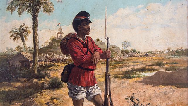 Avanzada. Un óleo sobre cartón
