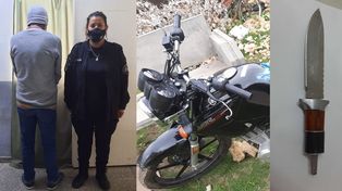 El hombre detenido y la moto secuestrada