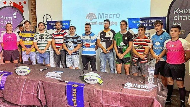 Los capitanes del Top 9 en la presentación del Torneo Regional del Litoral 2024.