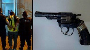 La personas detenida por el ataque a los policías y el arma que se le secuestró