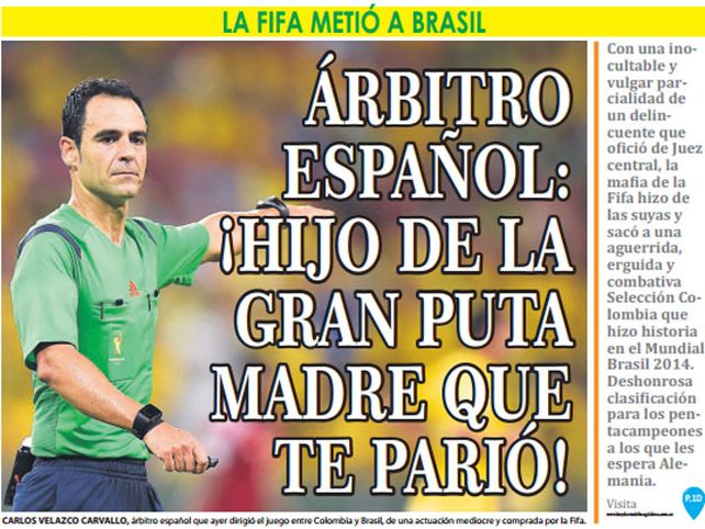 La polémica tapa de un diario colombiano