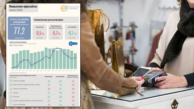 CAME: ventas minoristas pyme bajan 0,5% interanual en junio