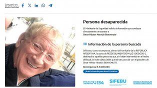 El Ministerio de Seguridad de la Nación aumentó a $3 millones la recompensa por datos sobre el paradero del empresario Omar Benvenuto, desaparecido en 2017