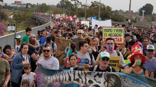 Miles de manifestantes coparon el puente Rosario-Victoria para manifestarse contra las quemas y reclamar la Ley de Humedales.