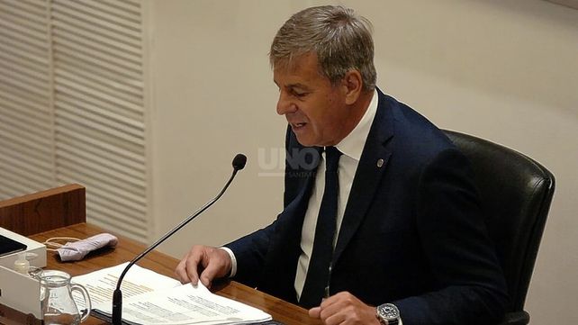 El intendente Emilio Jatón durante el inicio de sesiones del Concejo.&nbsp;