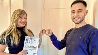 Rafael Crocinelli junto a Paula Ojeda, directora del área de Género del club Vélez Sarsfield.