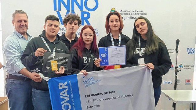 Los aceites de Ana. Fue el trabajo presentado por la Escuela de Educación Técnica N°1 Ana Urquiza de Victorica.