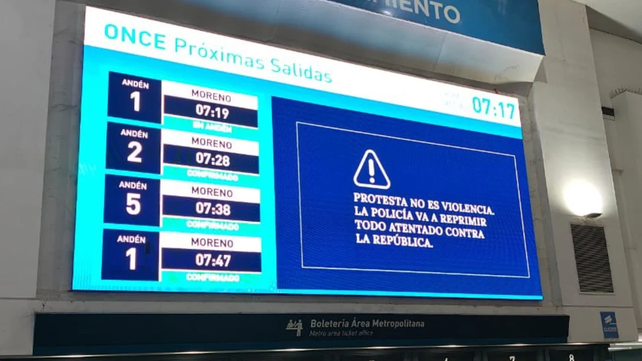 Mensaje del gobierno antes de la marcha de jubilados