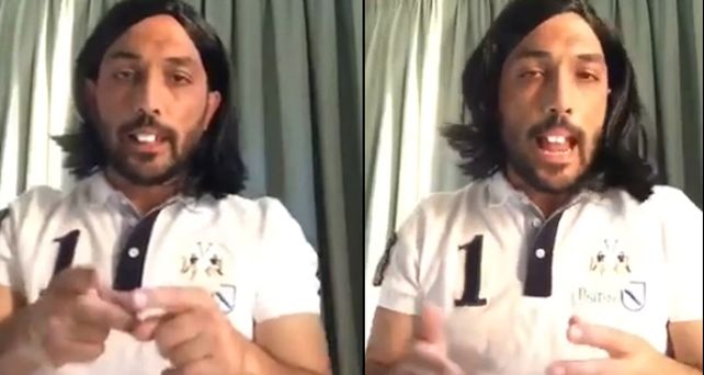 Mussi caracterizando como Javier Basterrica