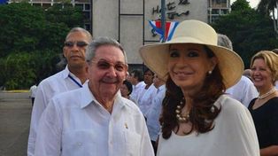 La expresidenta en el viaje anterior a Cuba.&nbsp;