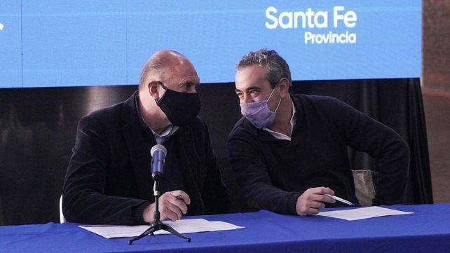Dúo. Perotti mantiene al Frente de Todos sin hacer ruido. Javkin quiere consolidar su liderazgo. Foto:&nbsp;Sebastian Suarez Meccia
