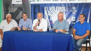 El presidente de la FeVA, Juan Sardo, junto a al vice Fernández, Fabián Bochatay, Carlos Marzo y Javier Dellamónica.
