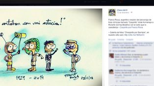 La caricatura de un sanlorencino en la página oficial del Chavo del 8