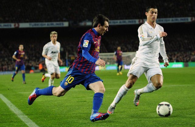 Lionel Messi en el Barcelona y Cristiano en Real Madrid