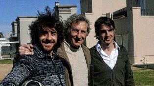 Pablo Aimar junto a su padre y hermano, Andrés.&nbsp;