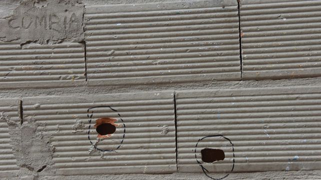 Impactos en la pared.