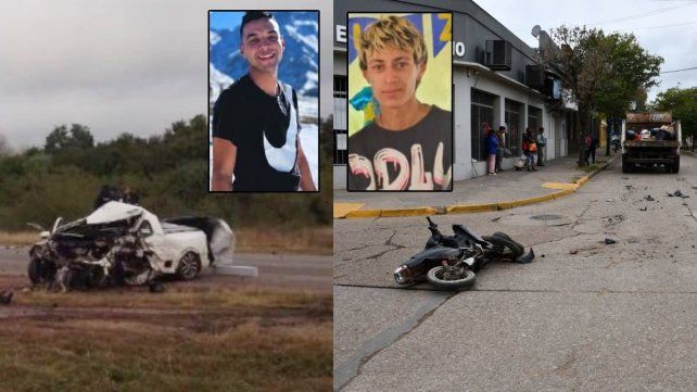 Matías Andreotti falleció al chocar en la Ruta 12 (también falleció un santafesino); y Benjamín Flores al impactar contra un camión de residuos. Ambos son de La Paz
