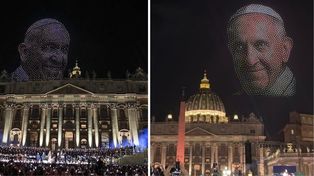 Con miles de drones recrearon la imagen del papa Francisco en el cielo del Vaticano. Fue durante el concierto “Grace for the World”.