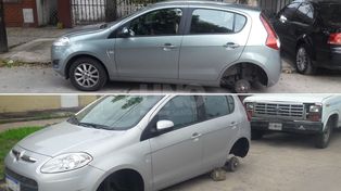 Robaron cuatro ruedas de dos autos en una cuadra de diferencia