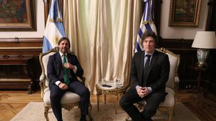 Presidencia de la Nación solo difundió la foto que se sacaron ambos mandatarios en la Casa de Gobierno.