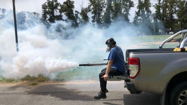 Las taras de fumigación se desarrollan por distintos sectores del parque Independencia.