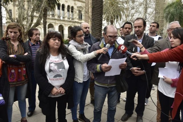 pedido. El papá de Franco vino de Buenos Aires para encabezar el reclamo y leyó el comunicado de la Multisectorial.