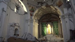 Una cúpula cayó por el sismo en medio de un bautismo y fue tragedia