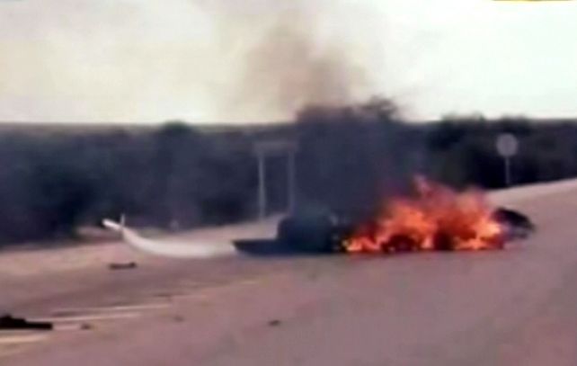 La nave cayó sobre la ruta 75