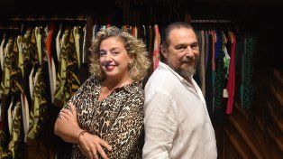 Andrea y Federico Garrone en la planta textil que tienen en Pichincha.