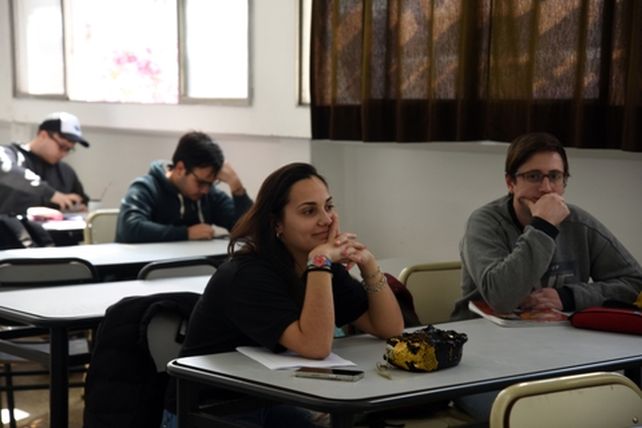 Instantánea de una clase de Ingeniería en sistemas de la UTN: la incidencia de las mujeres es minoritaria en este tipo de carreras.