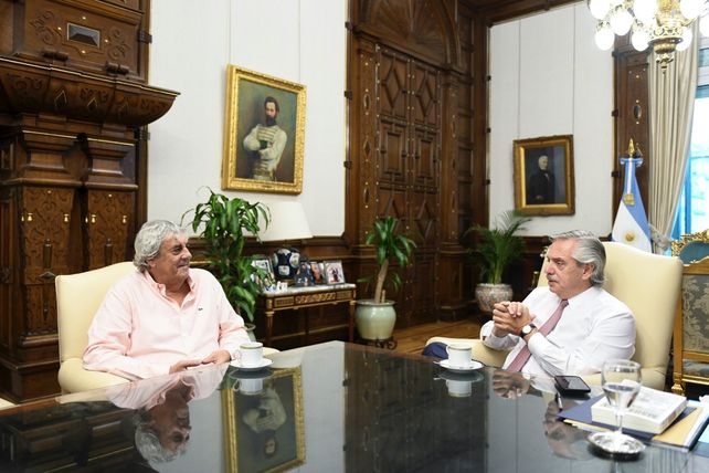 El presidente Alberto Fernández recibió en su despacho de la Casa Rosada a Sergio Romero