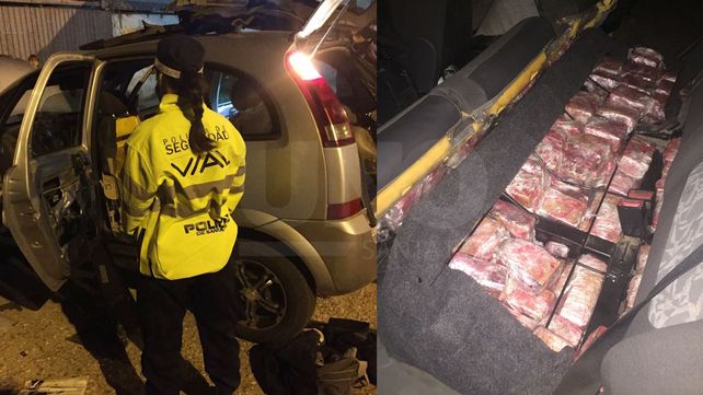 Secuestraron 214 kilogramos de marihuana camuflada en un automóvil en Santa Fe