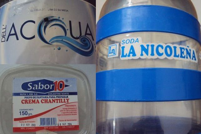 La Assal prohibió el Polvo de Fantasía para preparar Crema Chantilly “Sabor 10”, el Agua de Mesa “Dell Acqua” y la Soda “La Nicoleña”