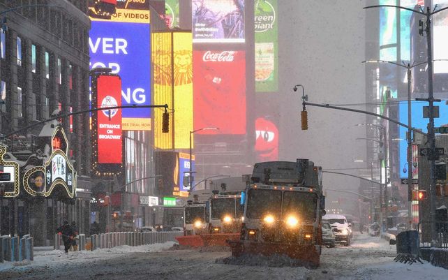 Imágenes de la histórica nevada en Nueva York