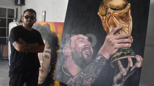 Un artista santafesino pintó a Messi y ahora sueña con entregarle su obra de arte