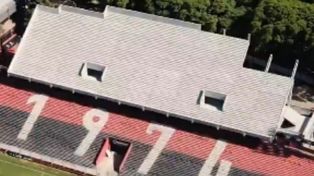 La segunda bandeja de la tribuna del Palomar, en el Coloso Marcelo Bielsa. Newells avanza con las obras y le falta muy poco.