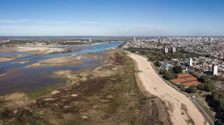 Imactante. La bajante del Paraná y sus consecuencias en la lagunta Setúbal. Foto: Gentielza Universidad Nacional del Litoral