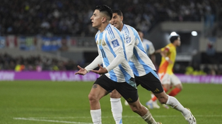 Thiago Almada hizo el gol del empate de Argentina ante Colombia.