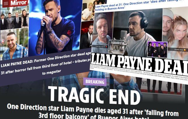 Los medios británicos publican en primera plana la muerte de Liam Payne