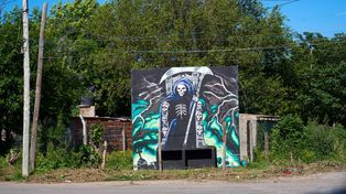 Un mural de San La Muerte es la postal del femicidio de Susana Mena en barrio Gráfico de Rosario