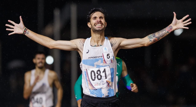 El entrerriano Federico Bruno sumó su segunda presea dorada ganando los 1500 con un registro de 3:40.90.
